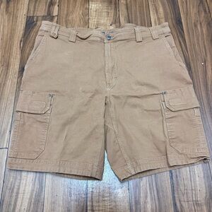 Duluth Flex Fire Hose Shorts Mens Size 44 Relax Fit Cargo Tan Brown